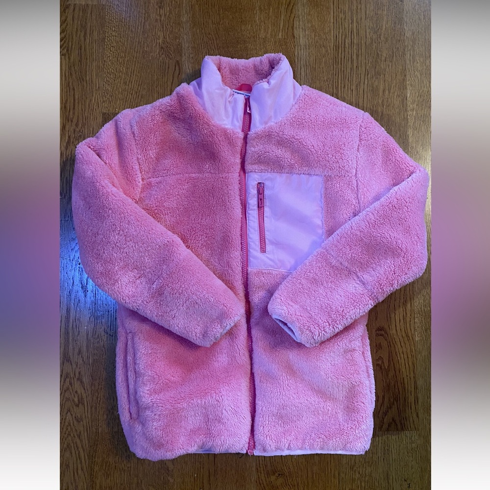 Tommy Bahama Soft Fleece Shell Jacket Lined Size Girls Large 10/12 Pink